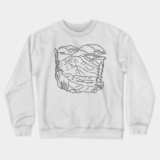 Mountain Goat in Denali National Park and Preserve Alaska USA Mono Line Art Crewneck Sweatshirt